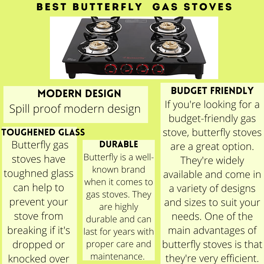 butterfly gas stove, 4 burner