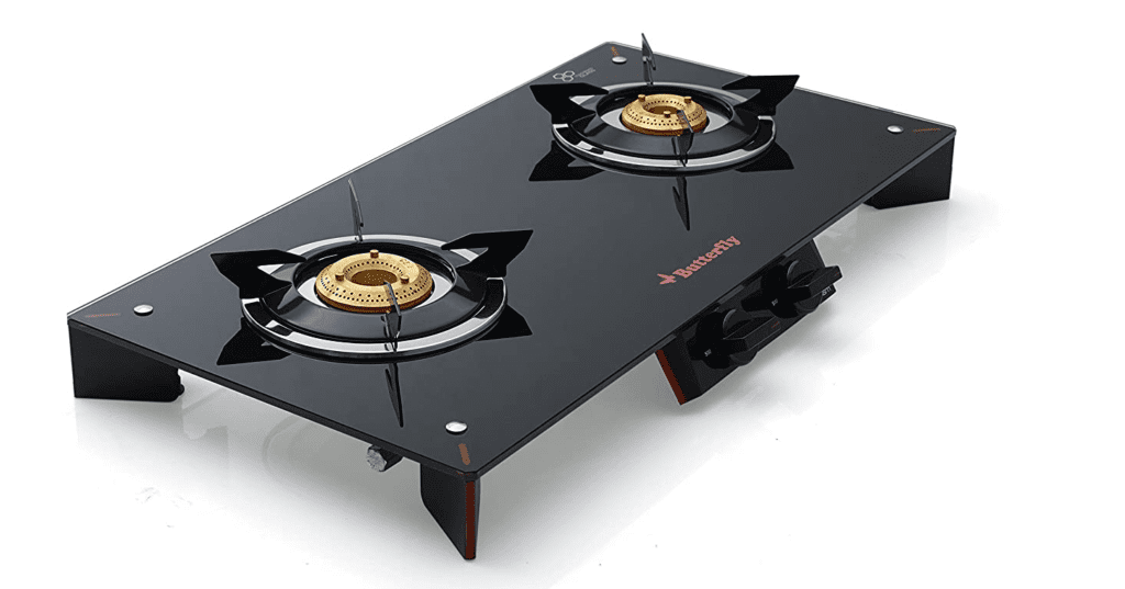 Butterfly Prism Glass 2 Burner Gas Stove