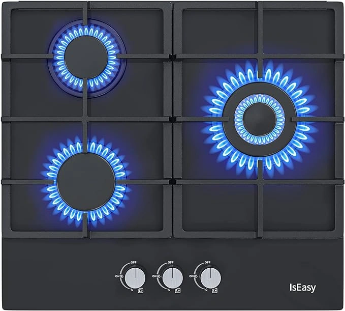 IsEasy 24" Built-in Gas Cooktop, 3 Burner Gas Stovetop