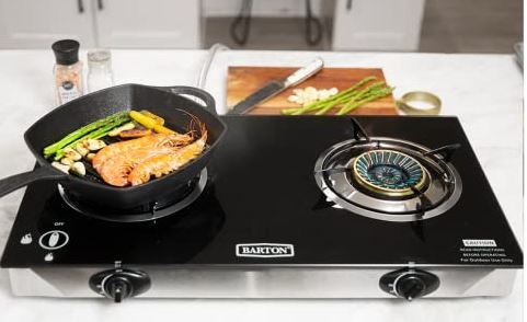 Xtremepower US Deluxe Propane Gas Range Stove 2 Burner Cooktop Auto Ignition Outdoor Grill Camping Stoves Station LPG